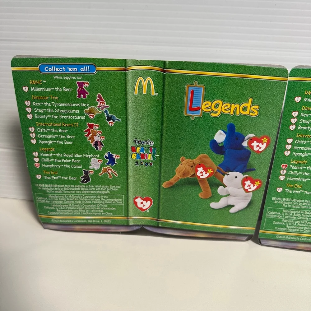 Ty Beanie Babies McDonald's Legends Humphrey Peanut Chilly Set Lot of 3 VINTAGE